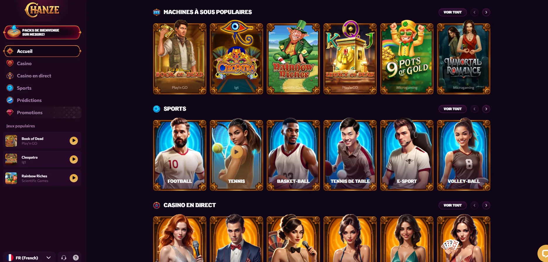 Chanze Casino jeux